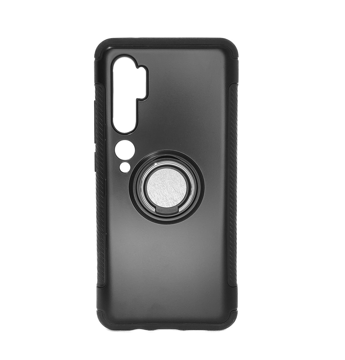 Protectores para celular  para Xiaomi  Mi Note 10 Funda reforzada con anillo v1 Negro